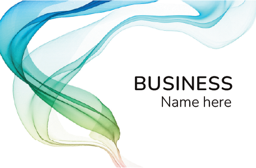 Gift card design green and blue watercolor wisps
